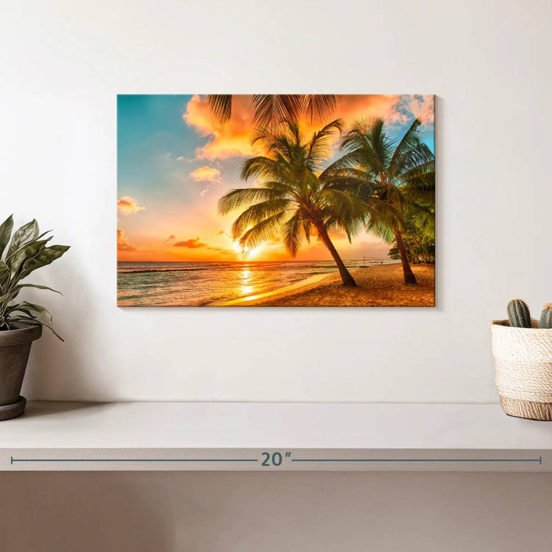 Coucher de soleil Gillard Golden Barbados Beach, H 8 po x l 12 po