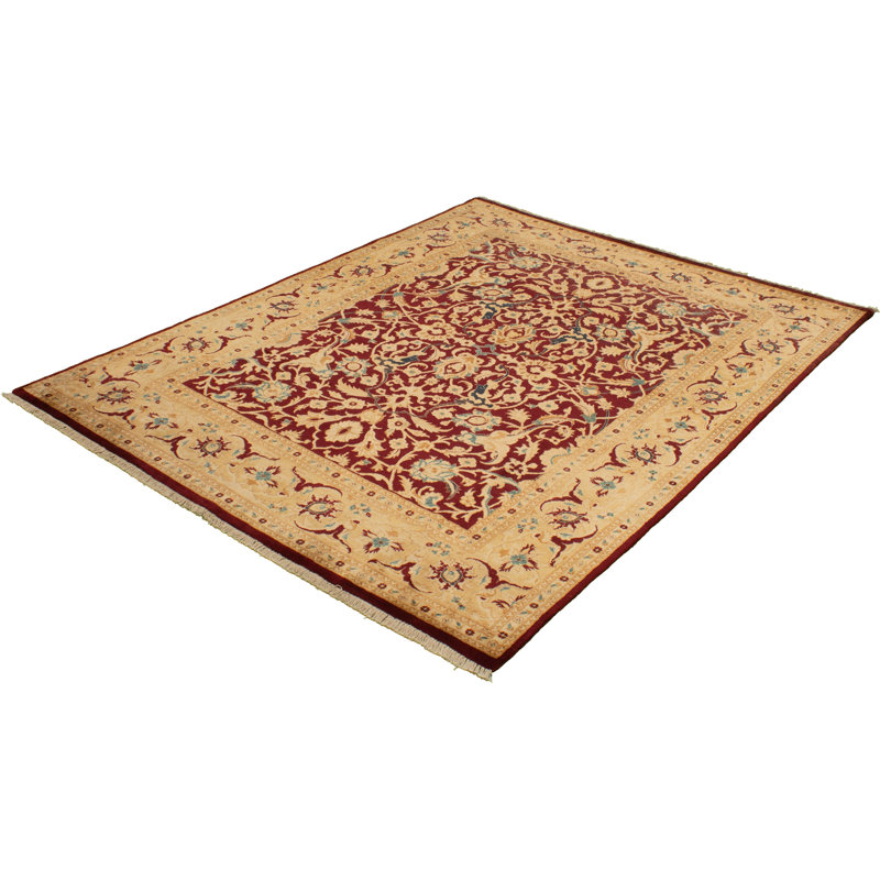 Tapis zone en laine rouge/brune 8 pi x 10 pi 2 po one-of-kind à la main-noué la 2010 pako Arabelle