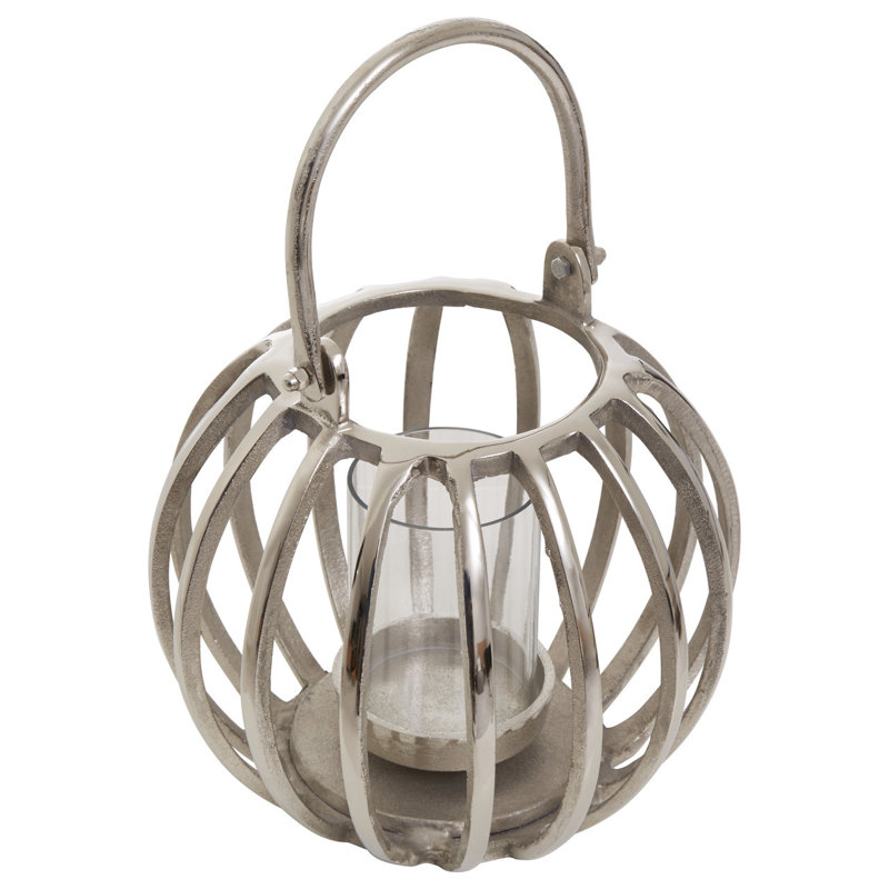 Aura Glass Tabletop Lantern, 25cm H x 22cm W x 22cm D