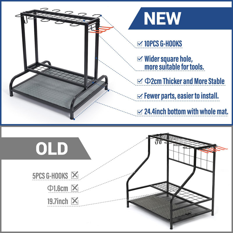 Garden Tool Organizer Rack - Storage for Up to 55 Long-Handled Tools