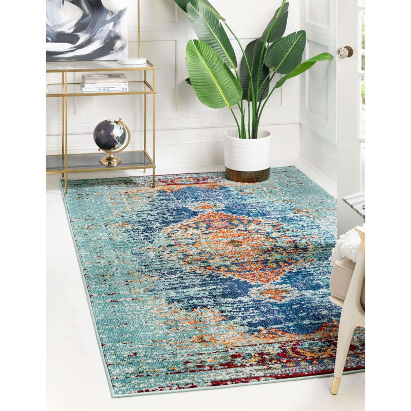 Tapis contemporain Mulloy couleur fougère, Rectangle 9 pi 10 po x 13 pi