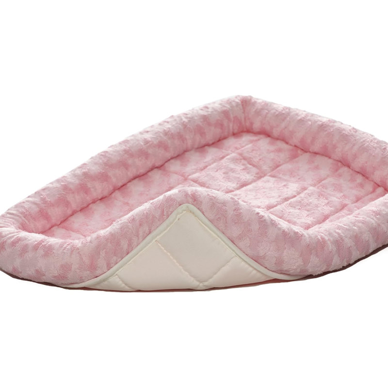Suede Pet Bed, Pink, Small (18" W x 10" D x 2.75" H)