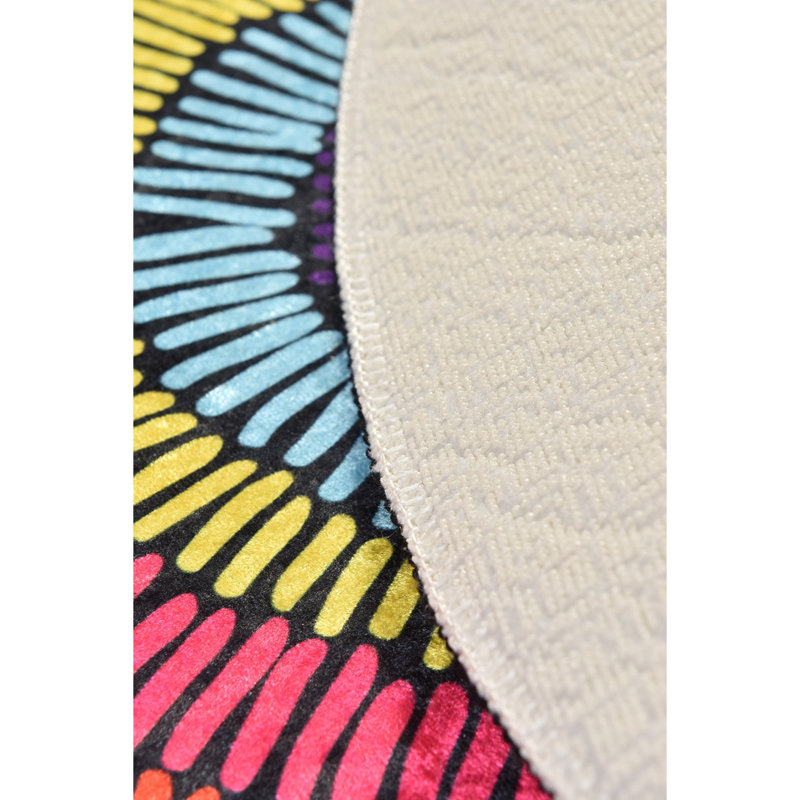 Tapis de bain antibactérien antidérapant, 39,4 po de diamètre, 100% polyester, 0,4 po de hauteur de poils | Lavable à la machine à 86 ° F, 700 g / m² | Doux, durable et facile à nettoyer | Parfait pour la sécurité et le confort de la salle de bain, design élégant pour tout décor