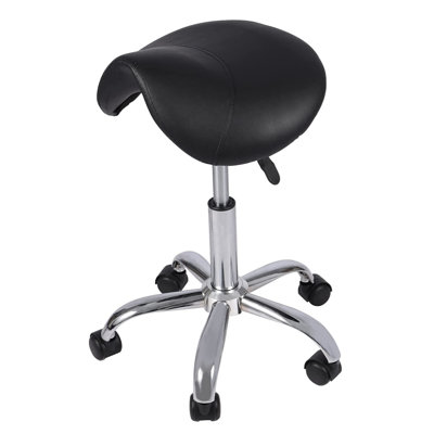 Lamel Adjustable Height Ergonomic Lab Stool with Footring Wheels
