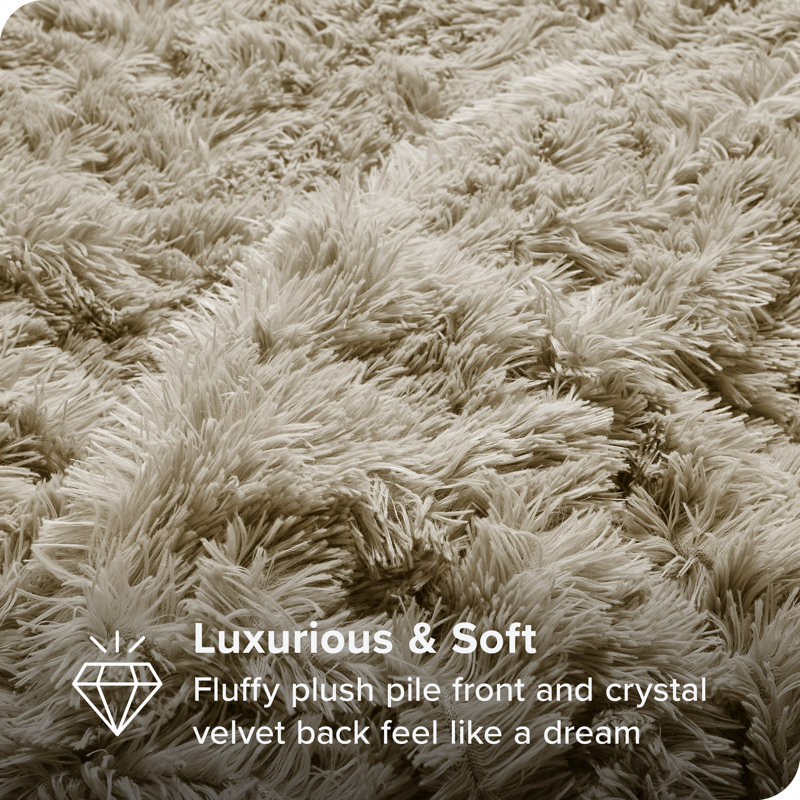 Forest Green Shaggy Faux Fur King/Cal King Duvet Cover