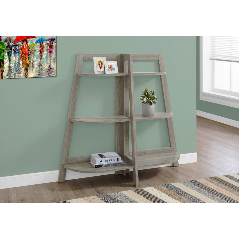 Bibliothèque, bibliothèque, étagère, 3 niveaux, H 48 po, bureau, stratifié de chambre à coucher, contemporain, moderne, Taupe