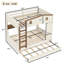 Lit superposé grand sur grand avec lit gigogne et tablettes de rangement, lits superposés en bois massif avec crochets, aucun sommier nécessaire-1859522408-1859522422