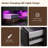 Modern High Gloss Coffee Table with 16 Colors LED Lights and 2 Drawers, Acrylic Open Space, for Living Room, Black-321142539-516964309