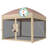 Quictent 6.6'x6.6' Pop up Canopy Tent with Netting, House Room Tent Screened- 4 Magnetic Doors, Waterproof (Khaki & Brown)-121843466-121843468