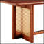 Table basse rectangulaire en bois massif imitation rotin de style chinois en noyer massif pour petits salons de famille