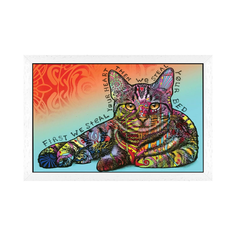 Steal Your Bed by Dean Russo - Print on Canvas, White Framed, 101.6 cm H x 66.04 cm W