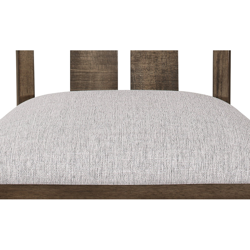 Chaise rembourrée 2 pièces en chêne brun et tissu gris
