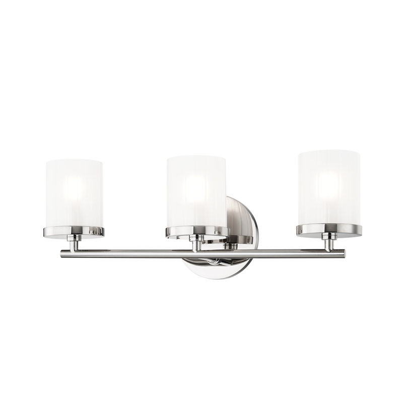 Éclairage pour meuble-lavabo à 3 lumières à intensité variable Scroggins, Nickel poli