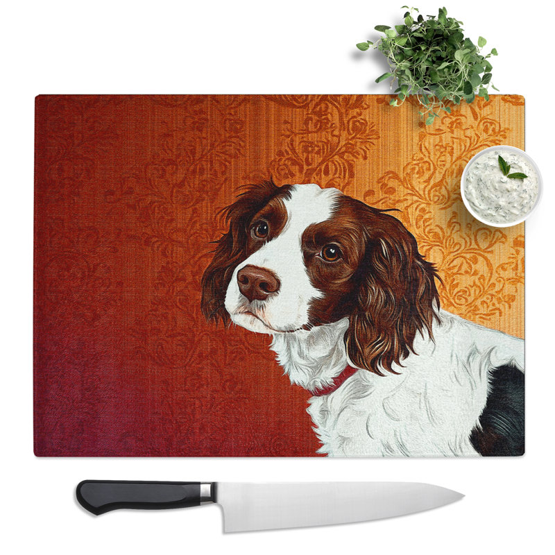 English Springer Spaniel  Glass Chopping Board