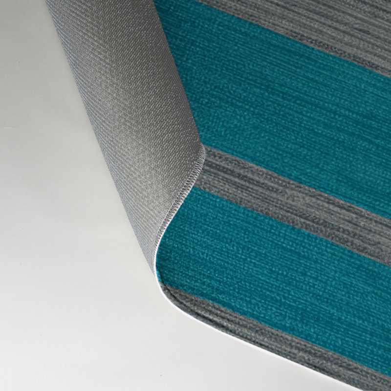 Tapis intérieur / extérieur bleu HorizontalStripes, Rectangulaire 3 pi x 5 pi