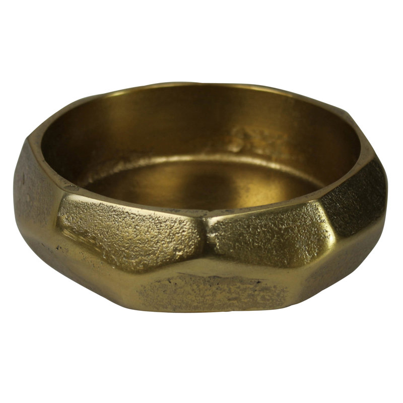 Faceted Pillar Holder, Brass - Lrg