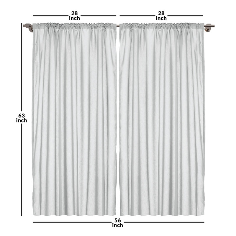 Shark Semi-Sheer Rod Pocket Curtain Panels, 28" x 63"