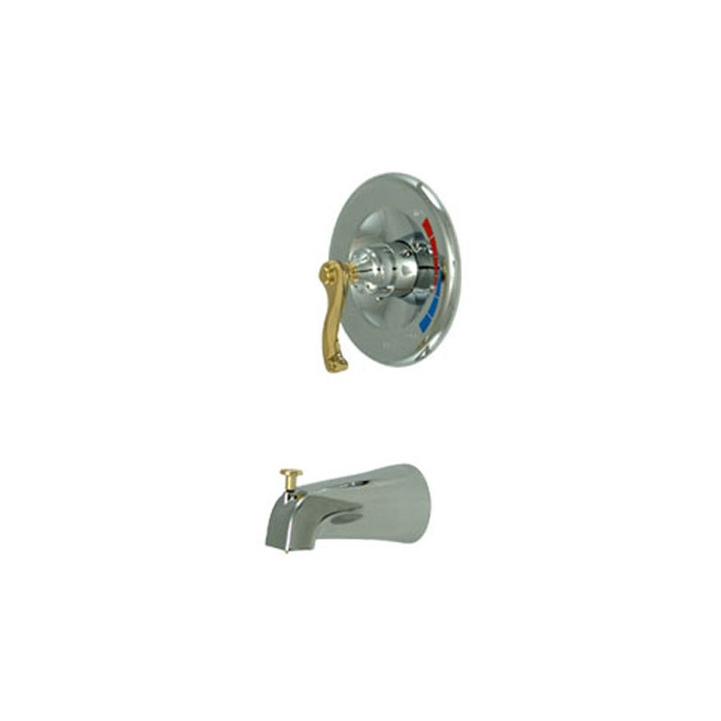 Atlanta Single Handle Wall Mounted Tub Spout, Chrome/Polished Brass