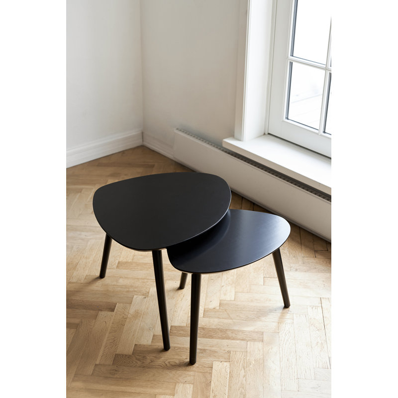 Anastacia Solid Wood Nesting Tables, Black