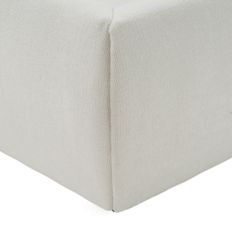 Erick - Modern Ivory Fabric Upholstered Bed, King