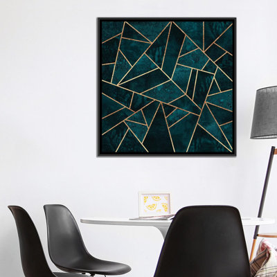 «Deep Teal Stone» par Elisabeth Fredriksson, impression sur toile tendue