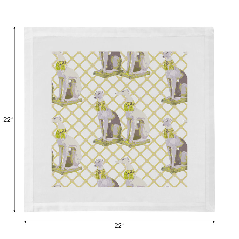 Regal Hound Cotton Sateen Dinner Napkins, Gold