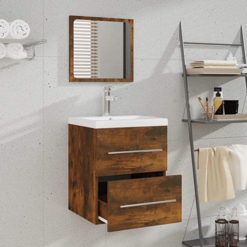 Journni 41cm Bathroom Vanity Base Only, Smoked Oak