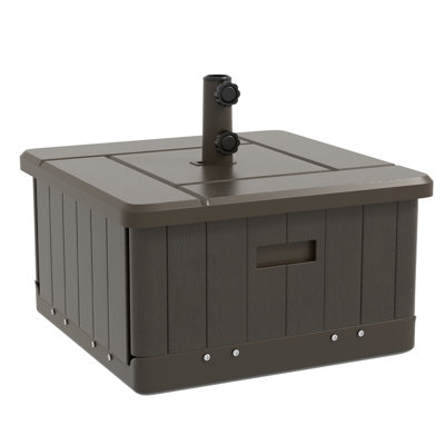 Porte-parapluies d'extérieur 31, table de bout, bac à fleurs, capacité de 175 lb, brun, roulettes pour une mobilité en douceur, base 31, pot à café, mouvement de patio facile dans le jardin