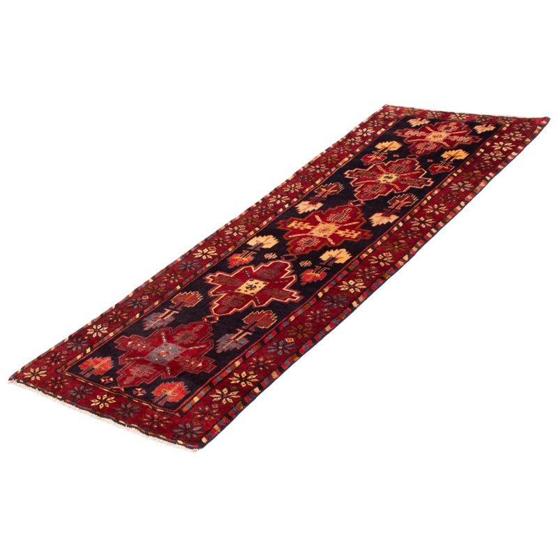 Tapis de couloir unique en laine noué à la main style 1990S 3 pi 6 po x 9 pi 10 po noir Pretor