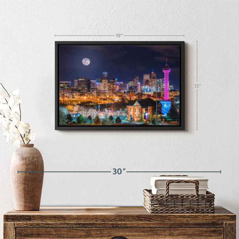 «Denver Moon Wall Art», H 13 po x l 19 po