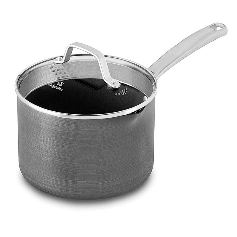 Calphalon 3.5 qt. Non-Stick Anodized Aluminum Saucepan with Lid, 3.5 qt