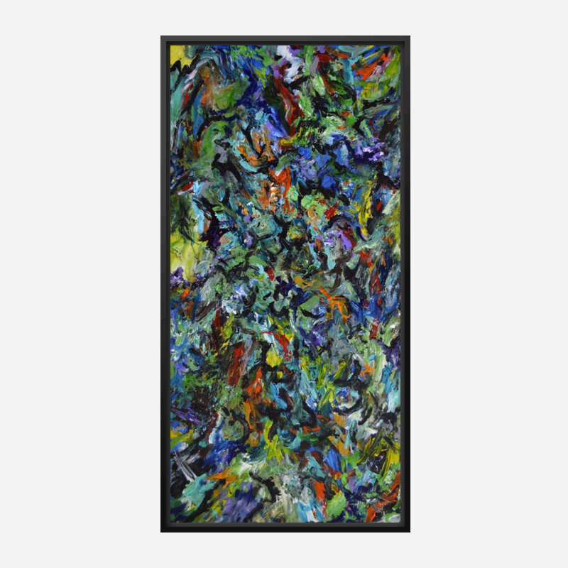 Celebration II - Artist Enhanced Canvas Print, Black Framed Canvas, 49.5" H x 25.5" W x 1.75" D