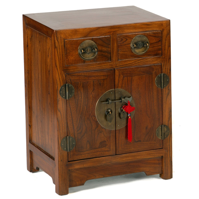 Hangzhou Solid Wood End Table, Warm Elm