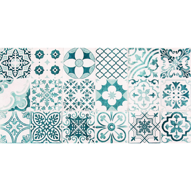 Miera Kitchen Mat, Rectangular 50 x 100cm, White/Green
