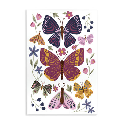 Symmetrical Butterflies & Flowers Wall Plaque Art by JJ Design House LLC