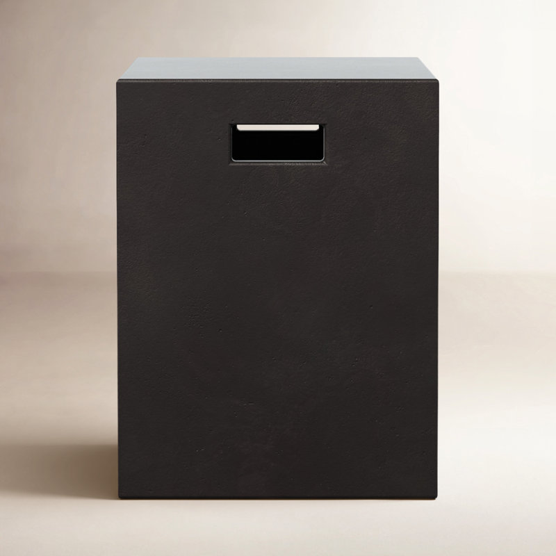 Kareen Concrete Accent Stool, Lava Brown