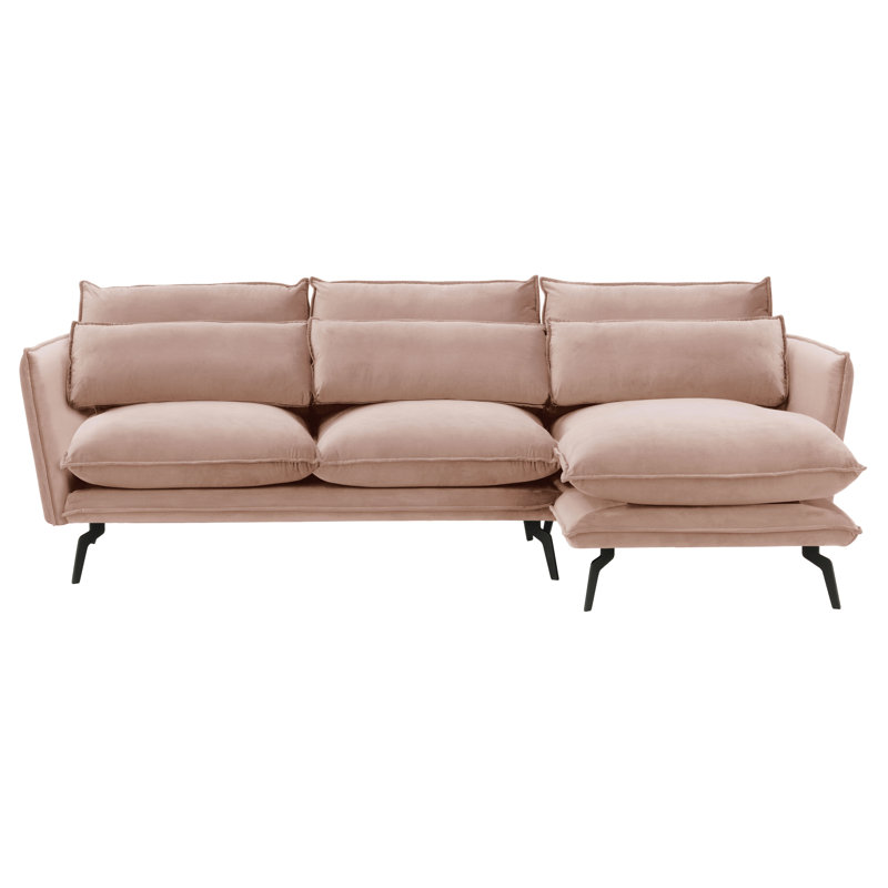 McFetridge 2 Seater Sectional, Right Hand Facing, Pink
