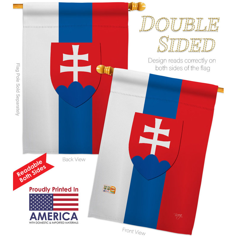 Drapeau de maison de 2 côtés en polyester 3 pi 3 po x 2 pi Slova