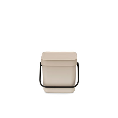 Brabantia Sort & Go 0.8 Gallon Plastic Odor Resistant Indoor Kitchen Composter