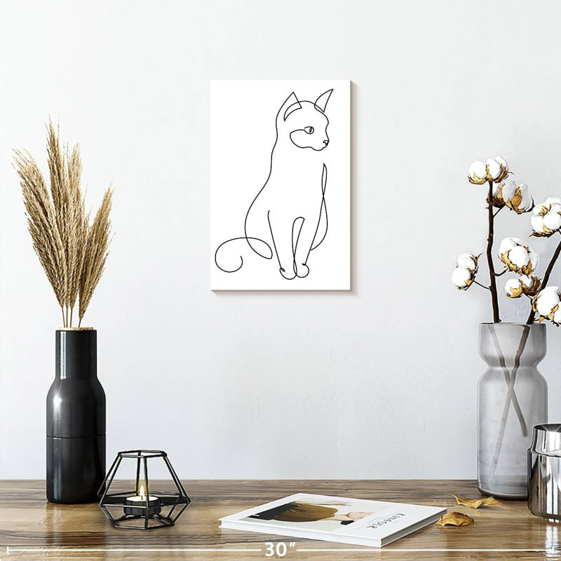 Brampt Minimalist Cat, 12" H x 8" W
