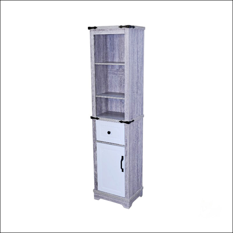 Armoire étroite, Gris / Blanc