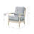Accent Solid Wood Arm Chair with Upholstered