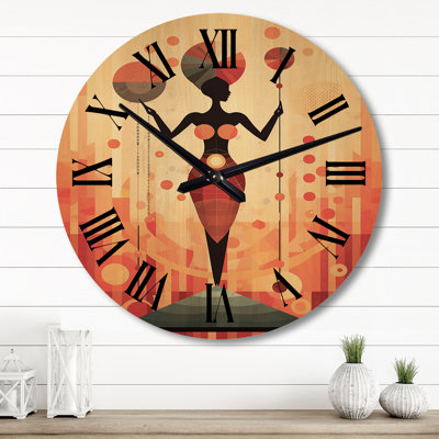 Horloge murale en bois massif Nixen