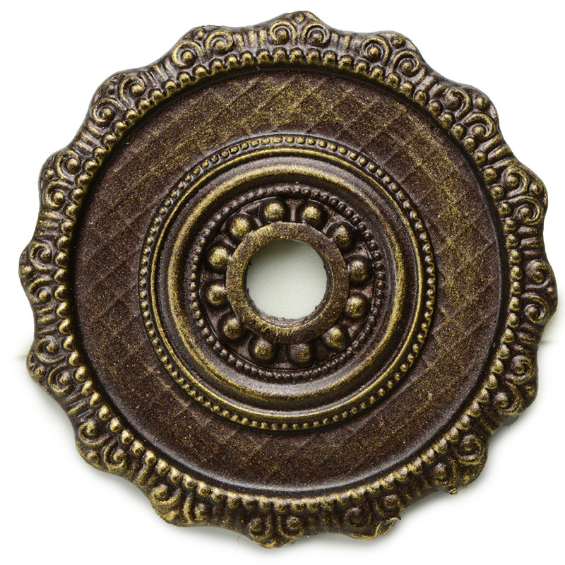 Écusson rond grand oracle, Laiton antique