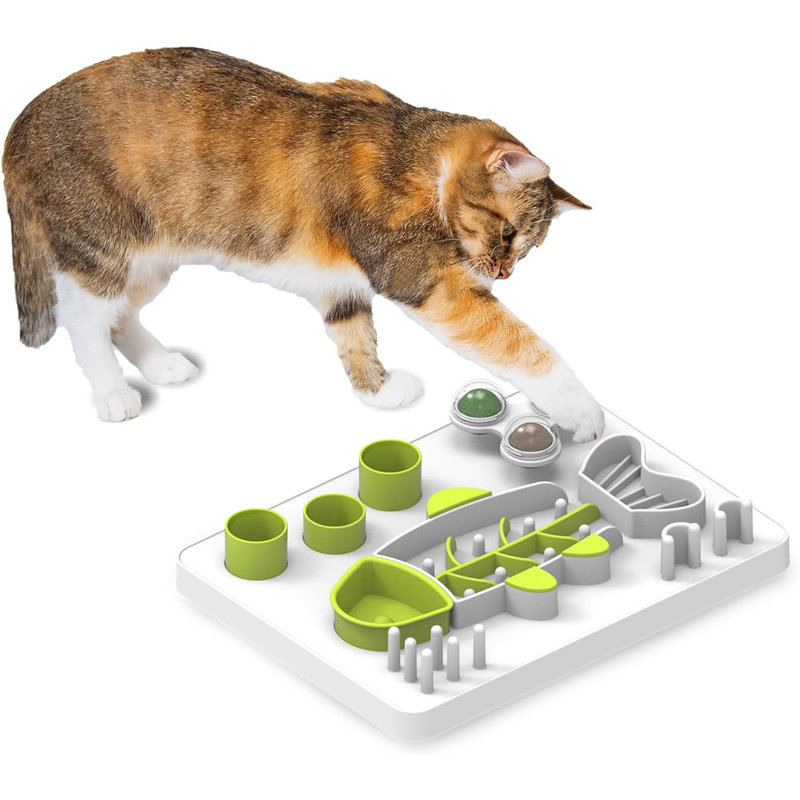 Stimulation psychologique interactive avec 3 boules d'herbe à chat