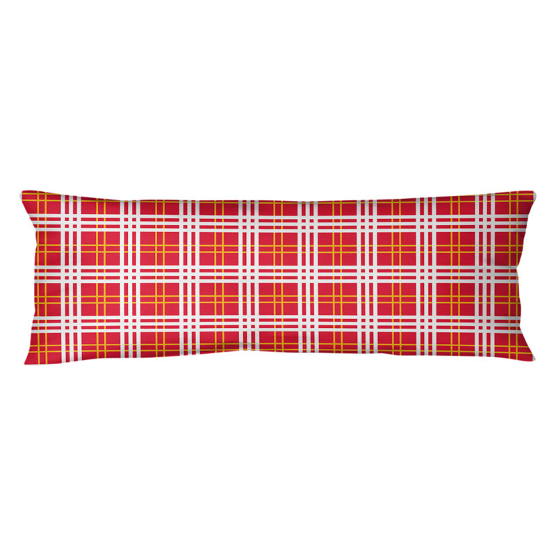 Polyester Medium Pillow, Red/Gold/White, Microfiber