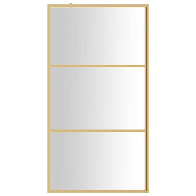 Bendale 195mm H Framed Walk In Glass Screens with Glass, Gold, 100cm W