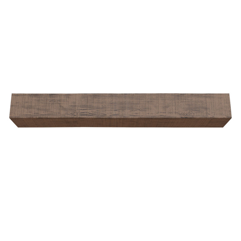 Rustic Sawn Heritage Timber Faux Wood Fireplace Mantel, 7.5" H x 72" W x 9.5" D, Kona Brown