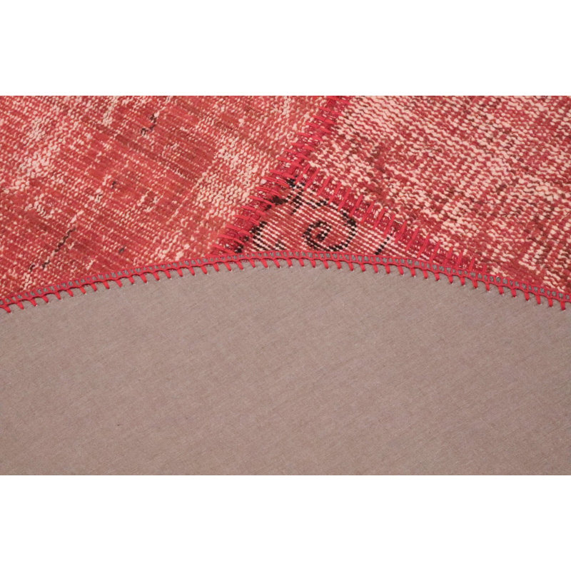 Distressed Modern Patchwork Round Area Rug 5x5