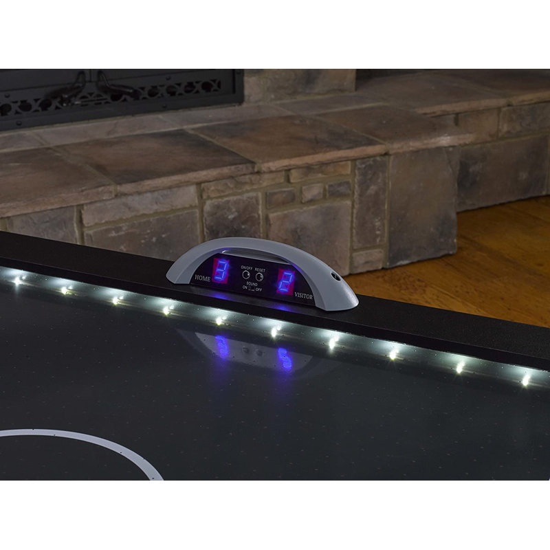 72" Black and Silver Air Hockey Table with LED Lights